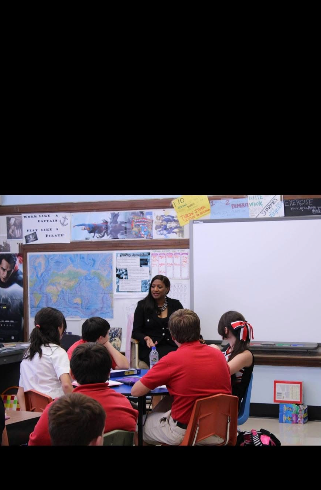 Judge Sheva Sims speaking to students at St. John Berchmans Catholic School