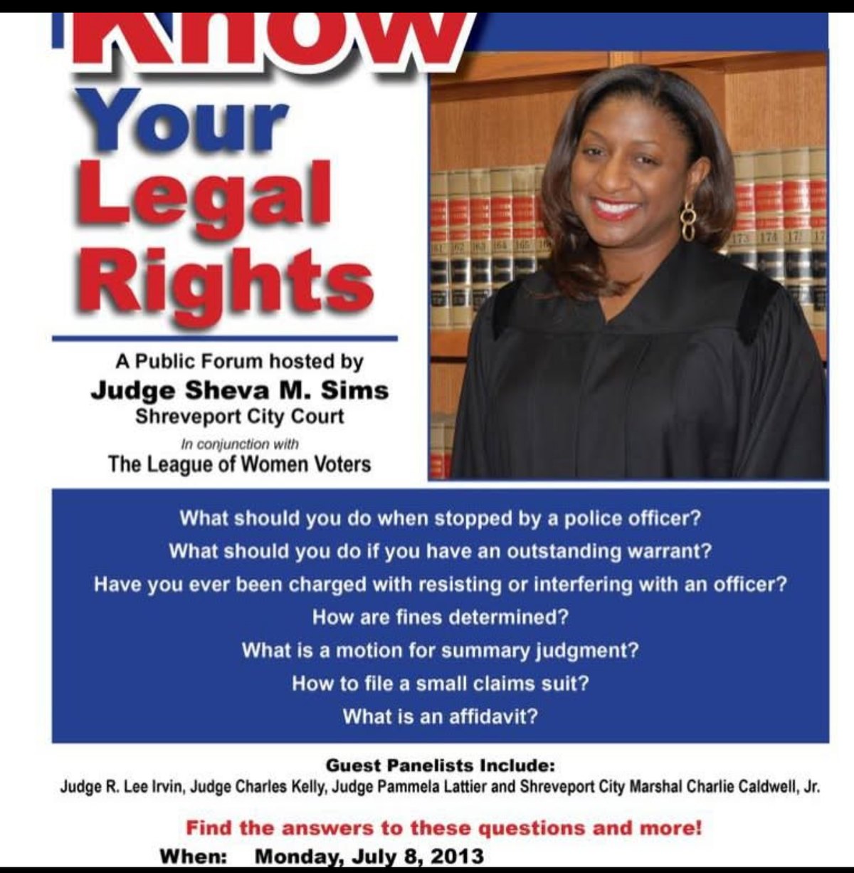 Additional service and community documentation for Judge Sims